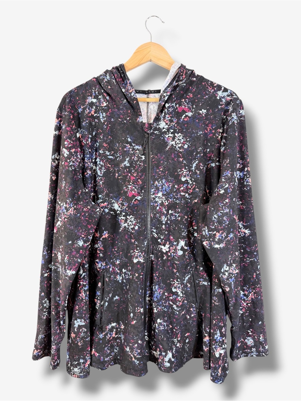 LIVI Lane Bryant 22/24 Floral Peplum Athleisure Zip Hoodie Jacket Plus Size